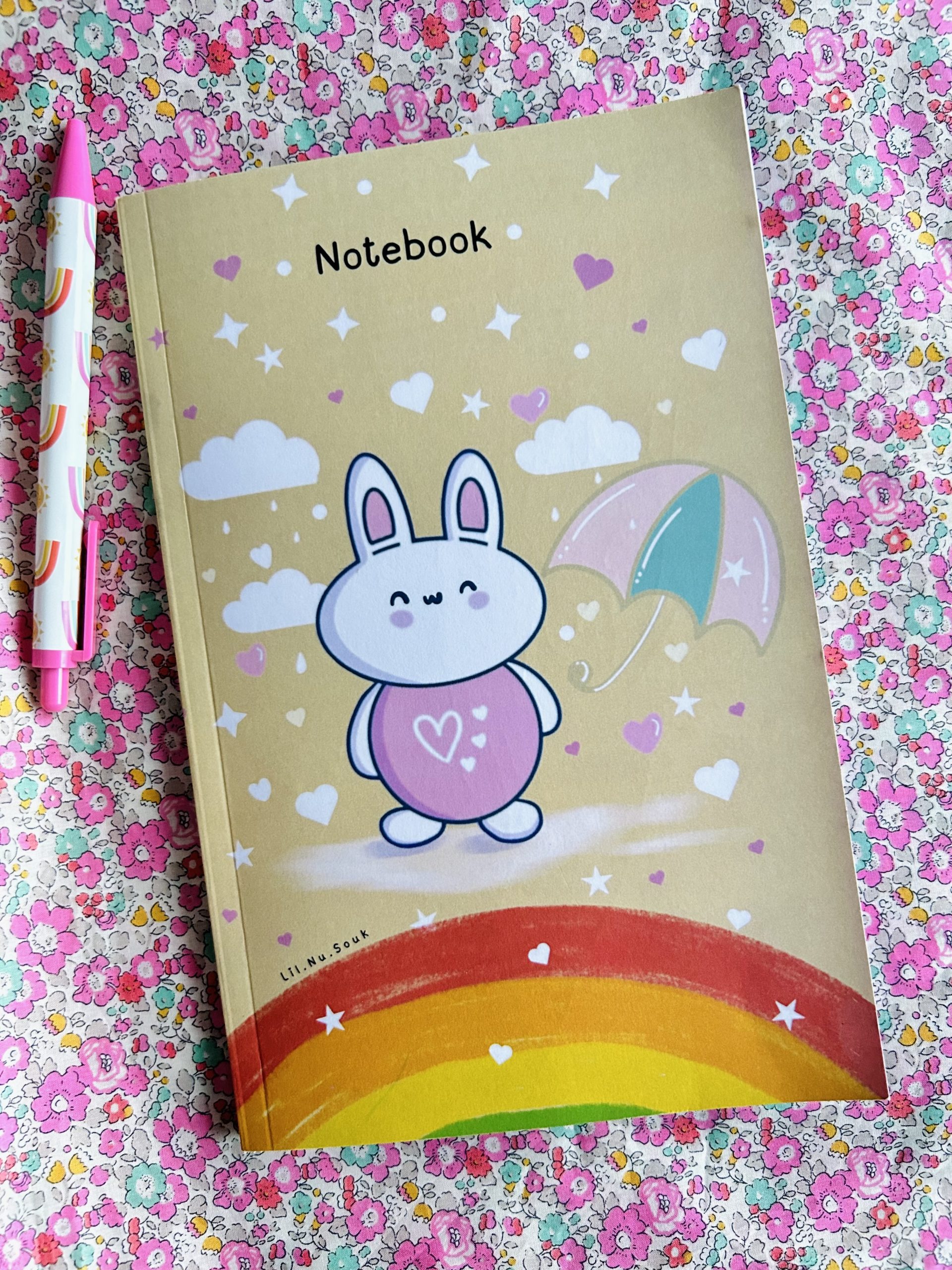 Bunny Rainbow Kawaii Notebook