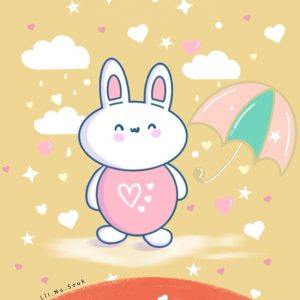 Bunny Rainbow Kawaii Notebook by Lil Nu Souk